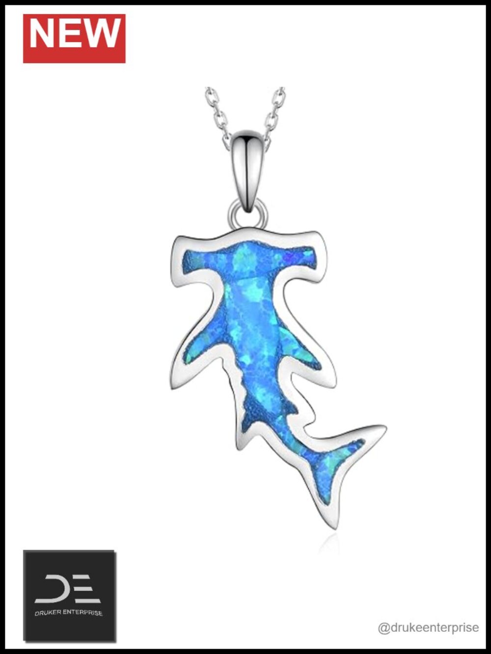 Hammerhead Shark Sterling Silver Pendant Necklace for Women